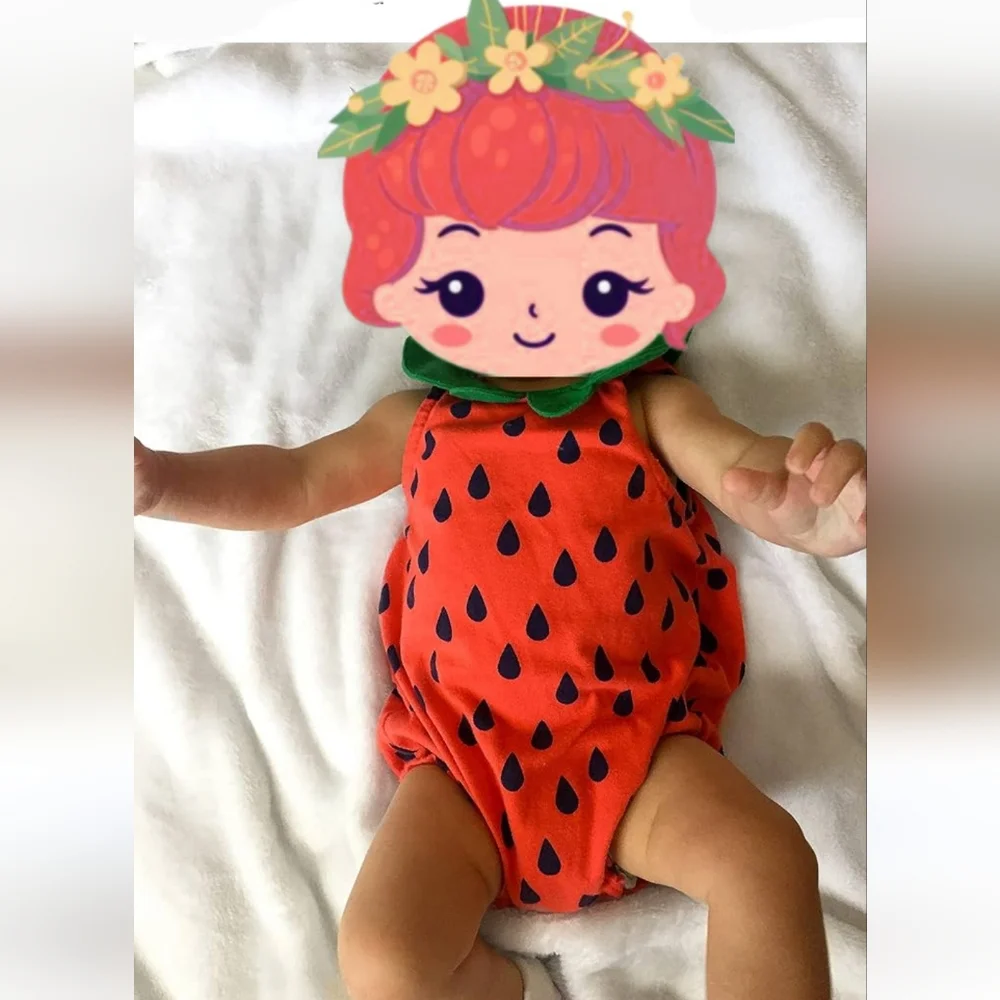 🎁 = 10/$25 Strawberry romper, 3-6 months, Cat & Jack